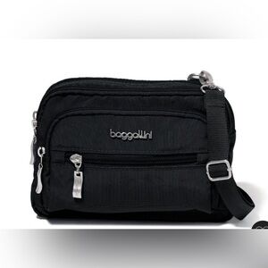 Baggallini Black Crossbody Nylon Organizer Bag